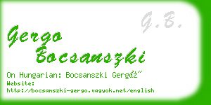 gergo bocsanszki business card